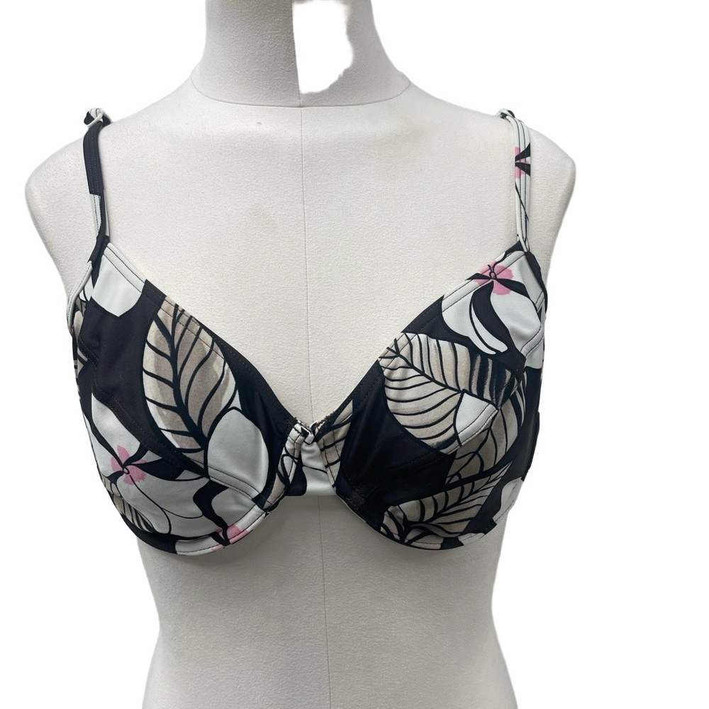 Seafolly‎ Australia swim Brown Floral Underwire Bikini Swimsuit Top 11/12 US